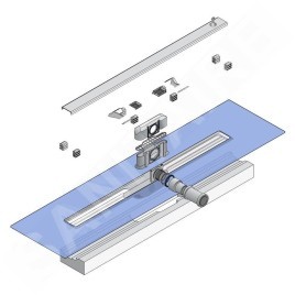 I-Drain Linear 72 - Caniveau de douche en inox, longueur 900 mm, avec étanchéité ID5M09001X1