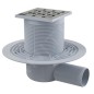 Alcadrain Douchegoten - Siphon de sol, côté 105x105 mm, diamètre 50 mm, arrêt des odeurs d'eau, acier inoxydable/plastique