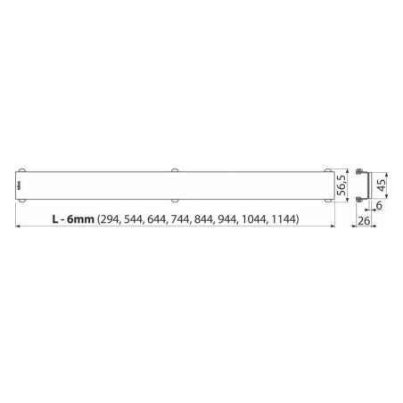 Alcadrain Grilles - Caillebotis pour auge linéaire 650 mm, verre/noir GL1204-650