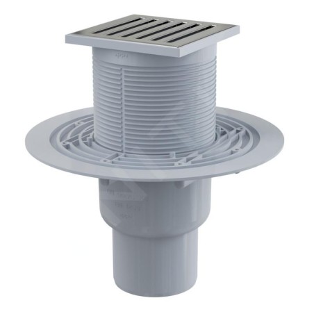 Alcadrain Douchegoten - Siphon de sol 105x105 mm, diamètre 50/75 mm, arrêt des odeurs d'eau, acier inoxydable/plastique APV203