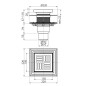 Alcadrain Douchegoten - Siphon de sol, droit 150x150 mm, diamètre 50/75 mm, 2ème niveau d'isolation, acier inoxydable/plastique