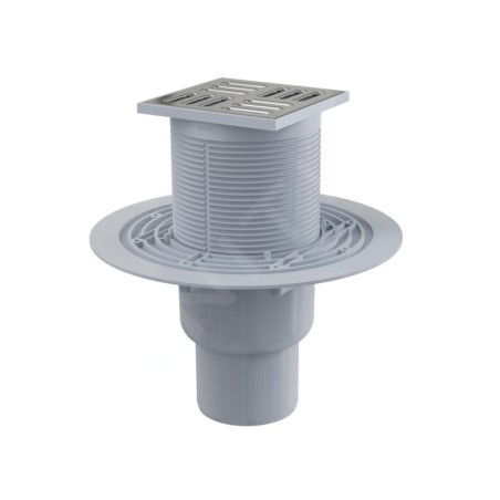Alcadrain Douchegoten - Siphon de sol 105x105 mm, diamètre 50/75 mm, arrêt des odeurs d'eau, acier inoxydable/plastique APV2311