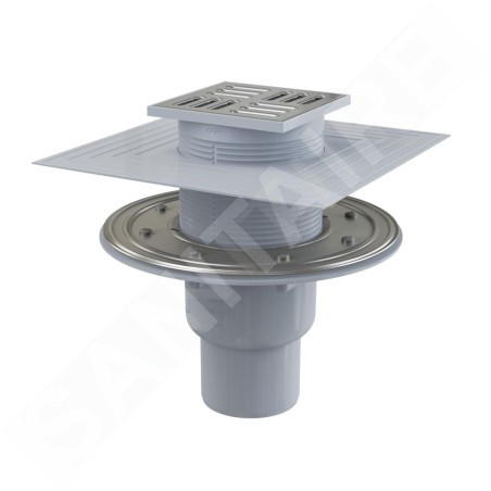 Alcadrain Douchegoten - Siphon de sol 105x105 mm, diamètre 50/75 mm, 2ème niveau d'isolation, obturateur d'odeurs combiné