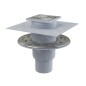 Alcadrain Douchegoten - Siphon de sol 105x105 mm, diamètre 50/75 mm, 2ème niveau d'isolation, obturateur d'odeurs combiné