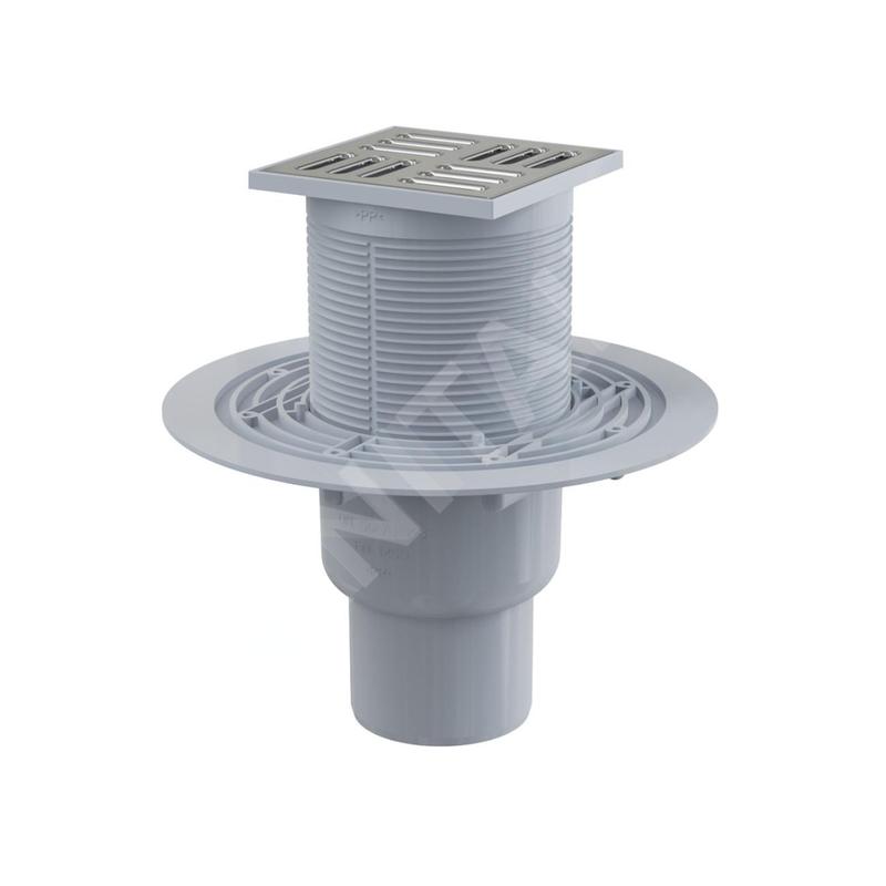 Alcadrain Douchegoten - Siphon de sol 105x105 mm, diamètre 50/75 mm, bouchon anti-odeur combiné SMART, acier