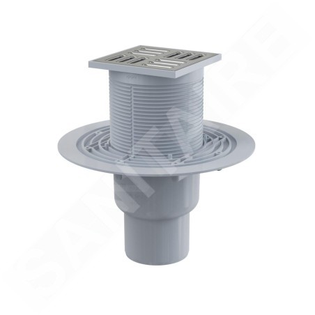 Alcadrain Douchegoten - Siphon de sol 105x105 mm, diamètre 50/75 mm, bouchon anti-odeur combiné SMART, acier