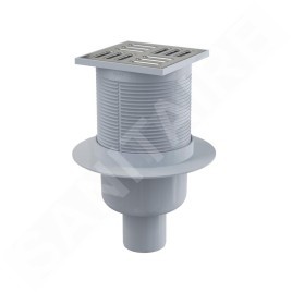 Alcadrain Douchegoten - Siphon de sol 105x105 mm, diamètre 50 mm, arrêt des odeurs d'eau, acier inoxydable/plastique APV2