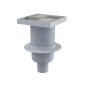Alcadrain Douchegoten - Siphon de sol droit 150x150 mm, diamètre 50 mm, arrêt des odeurs d'eau, acier inoxydable/plastique