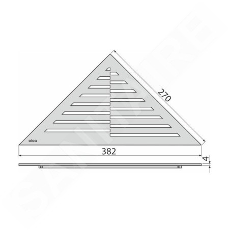 Alcadrain Grilles - Caillebotis pour bac de sol d'angle, mat en acier inoxydable TIME