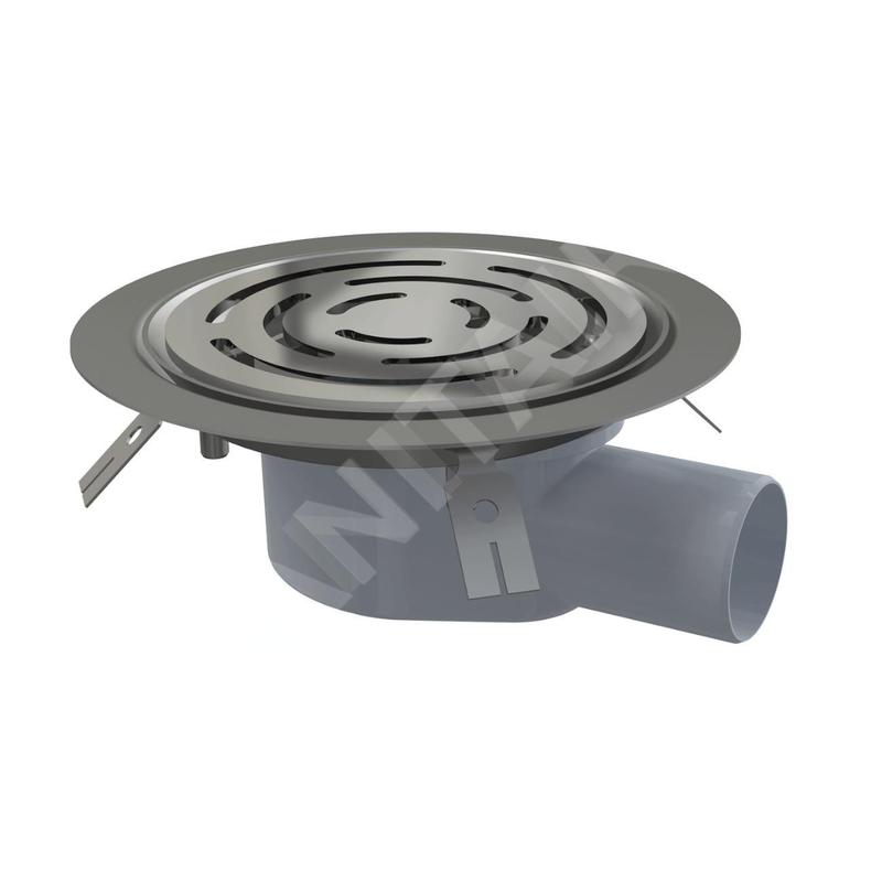 Alcadrain Douchegoten - Siphon de sol DN 50 avec bride en acier inoxydable pour vinyle, combiné avec un obturateur d'odeurs