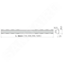 Alcadrain Grilles - Caillebotis pour auge linéaire 550 mm, en acier inoxydable mat SOLID-550M