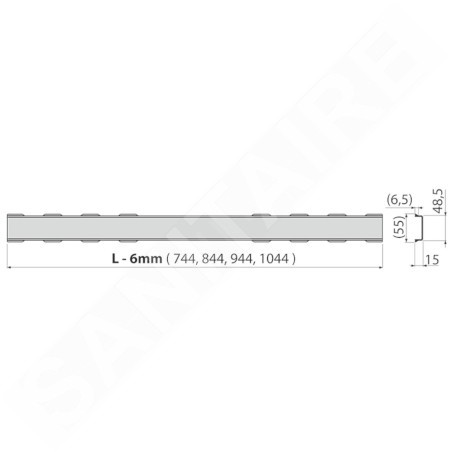 Alcadrain Grilles - Caillebotis pour auge linéaire 550 mm, en acier inoxydable mat SOLID-550M