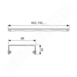 Tece TECEdrainline - Grille Drops pour caniveau de douche 700 mm, inox brossé 600731