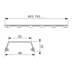 Tece TECEdrainline - Grille pour caniveau de douche 800 mm, inox brossé 600883