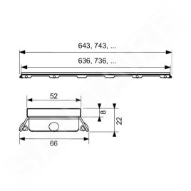 Tece TECEdrainline - Grille pour caniveau de douche 800 mm, verre/vert 600890