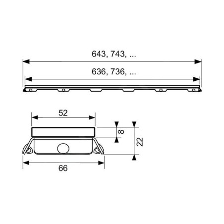 Tece TECEdrainline - Grille pour caniveau de douche 800 mm, verre/blanc 600891
