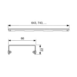 Tece TECEdrainline - Grille Organic pour caniveau de douche 800 mm, inox brossé 600861