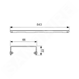 Tece TECEdrainline - Grille Drops pour caniveau de douche 900 mm, inox poli 600930