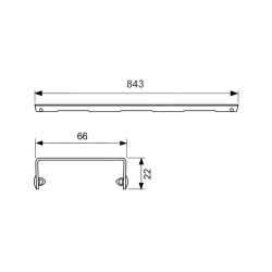 Tece TECEdrainline - Grille Drops pour caniveau de douche 900 mm, inox brossé 600931