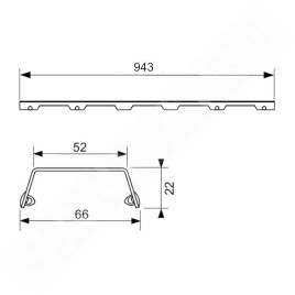 Tece TECEdrainline - Grill pour caniveau de douche 1000 mm, inox poli 601082