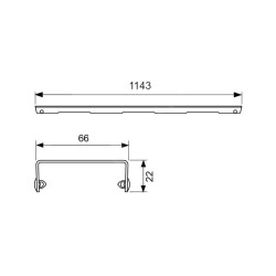 Tece TECEdrainline - Grille Drops pour caniveau de douche 1200 mm, inox poli 601230