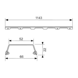 Tece TECEdrainline - Grille pour caniveau de douche 1200 mm, inox brossé 601283