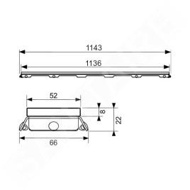 Tece TECEdrainline - Grille pour caniveau de douche 1200 mm, verre/noir 601292