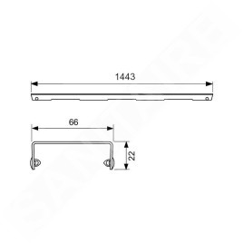Tece TECEdrainline - Grille Quadratum pour caniveau de douche 1500 mm, inox brossé 601551