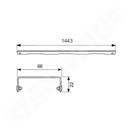 Tece TECEdrainline - Grille Basic pour caniveau de douche 1500 mm, inox poli 601510