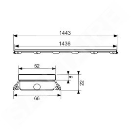 Tece TECEdrainline - Grille pour caniveau de douche 1500 mm, verre/vert 601590