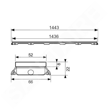 Tece TECEdrainline - Grille pour caniveau de douche 1500 mm, verre/vert 601590