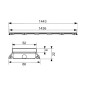 Tece TECEdrainline - Grille pour caniveau de douche 1500 mm, verre/noir 601592