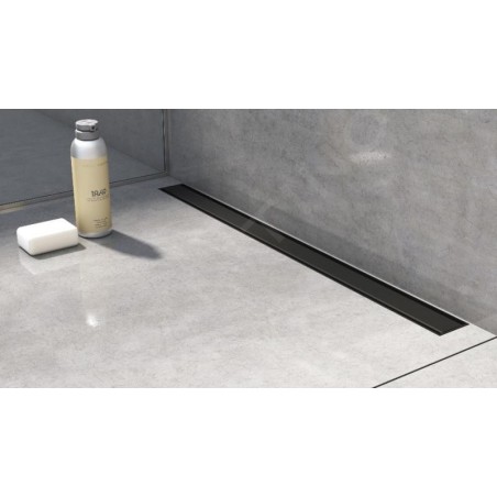 I-Drain Plano - Caniveau de douche en inox, longueur 800 mm, noir mat IDRO0800AZ