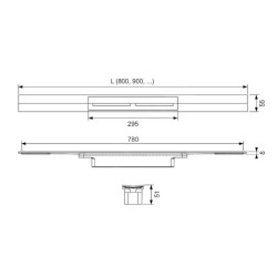 Tece TECEdrainprofile - Caniveau de douche 800 mm, chrome noir brossé 670801