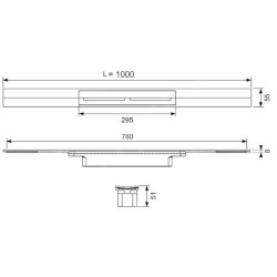 Tece TECEdrainprofile - Caniveau de douche 1000 mm, inox noir brossé 671021