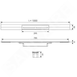 Tece TECEdrainprofile - Caniveau à douche 1000 mm, or rose brossé 671003