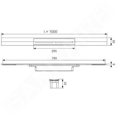 Tece TECEdrainprofile - Caniveau à douche 1000 mm, or rose brossé 671003