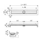 Tece TECEdrainline - Caniveau de douche 900 mm, pour installation murale, avec bande d'étanchéité Seal System, acier inoxydable