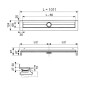 Tece TECEdrainline - Caniveau de douche 1000 mm, pour installation murale, avec bande d'étanchéité Seal System, acier