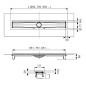 Tece TECEdrailine-Evo - Caniveau de douche Evo 800 mm, pour montage mural, couvercle de protection, acier inoxydable 600803