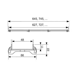 Tece TECEdrainline - Grille pour pavage 700 mm, acier inoxydable 600770