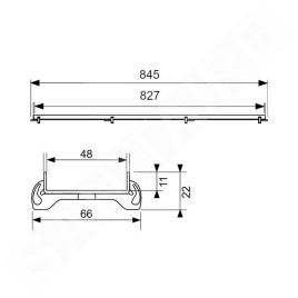 Tece TECEdrainline - Grille pour pavage 900 mm, acier inoxydable 600970