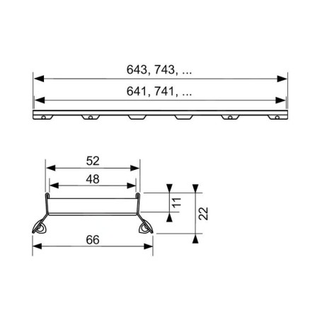 Tece TECEdrainline - Grille pour pavage 700 mm, acier inoxydable 600772