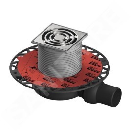 Tece Douchegoten - Siphon du sol latéral, abaissé, 100x100 mm, acier inoxydable/plastique 3601102