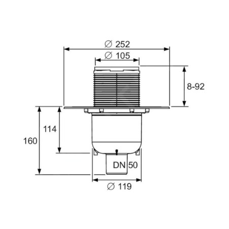 Tece Douchegoten - Siphon de sol droit 100x100 mm, acier inoxydable/plastique 3601300