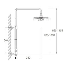 Steinberg 100 - Set de douche sans robinetterie, diamètre 200mm, chrome 100 2770
