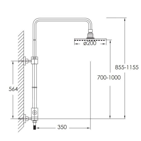 Steinberg 100 - Set de douche sans robinetterie, diamètre 200mm, chrome 100 2770