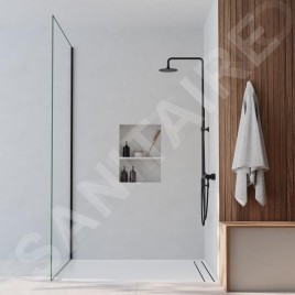Steinberg 100 - Set de douche sans robinetterie, diamètre 200mm, noir mat 100 2770 S
