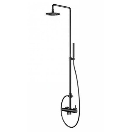 Steinberg 100 - Set de douche avec robinetterie, diamètre 200mm, noir mat 100 2760 S
