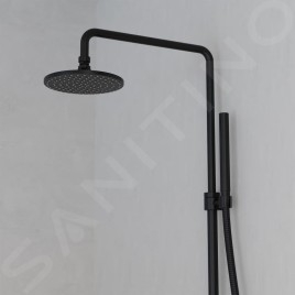 Steinberg 100 - Set de douche avec robinetterie, diamètre 200mm, noir mat 100 2760 S